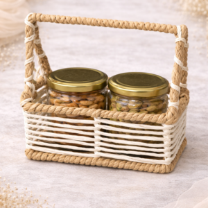 Rustic basket with assorted nuts